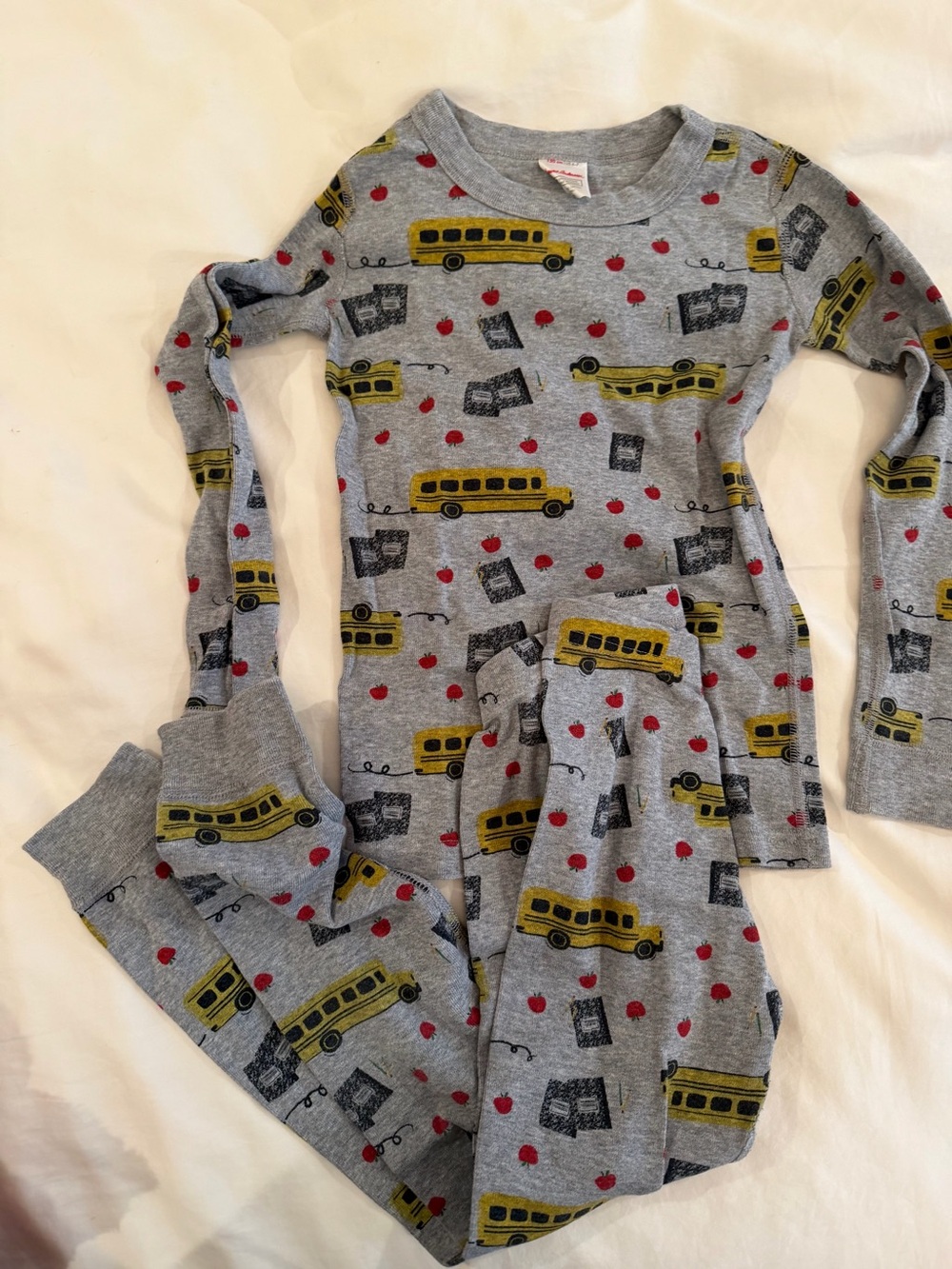 Like New Hanna Andersson School Bus Print Pajama Set - 120-6/7